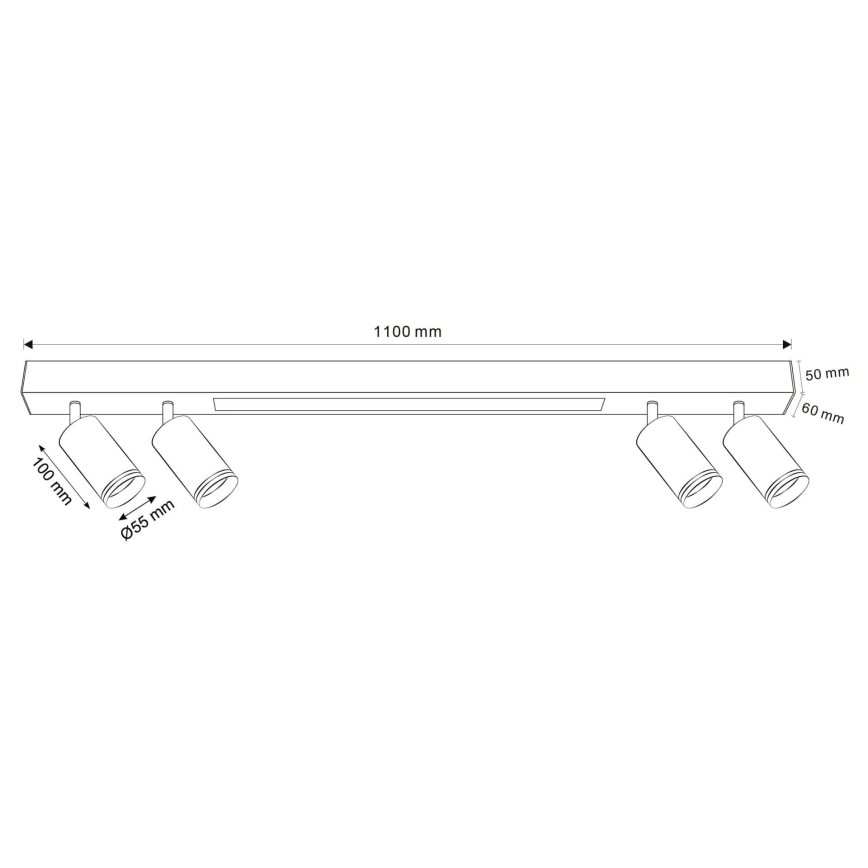 LED-kattovalaisin PARIISI LED/24W/230V + 4xGU10/10W musta