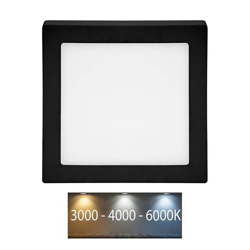 LED-kattovalaisin RAFA LED/12W/230V 3000/4000/6000K 17x17 cm musta