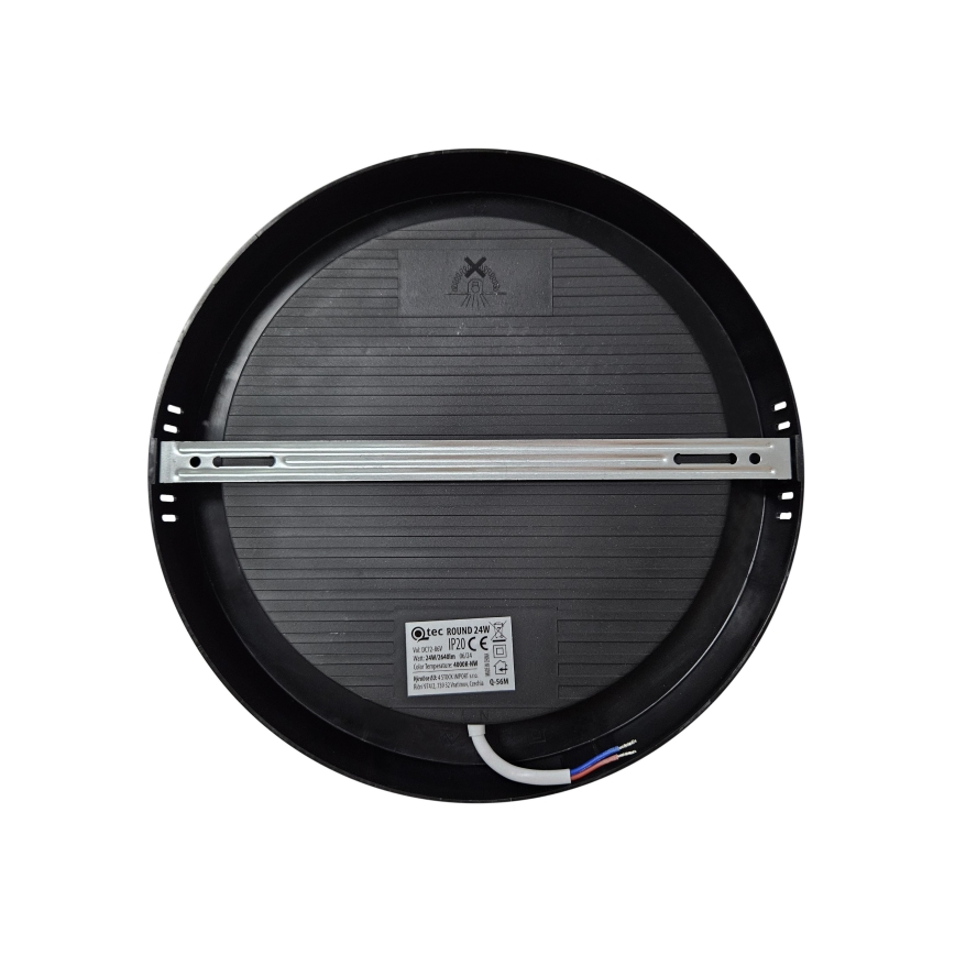 LED-kattovalaisin ROUND LED/24W/230V 4000K halkaisija 28,8 cm musta