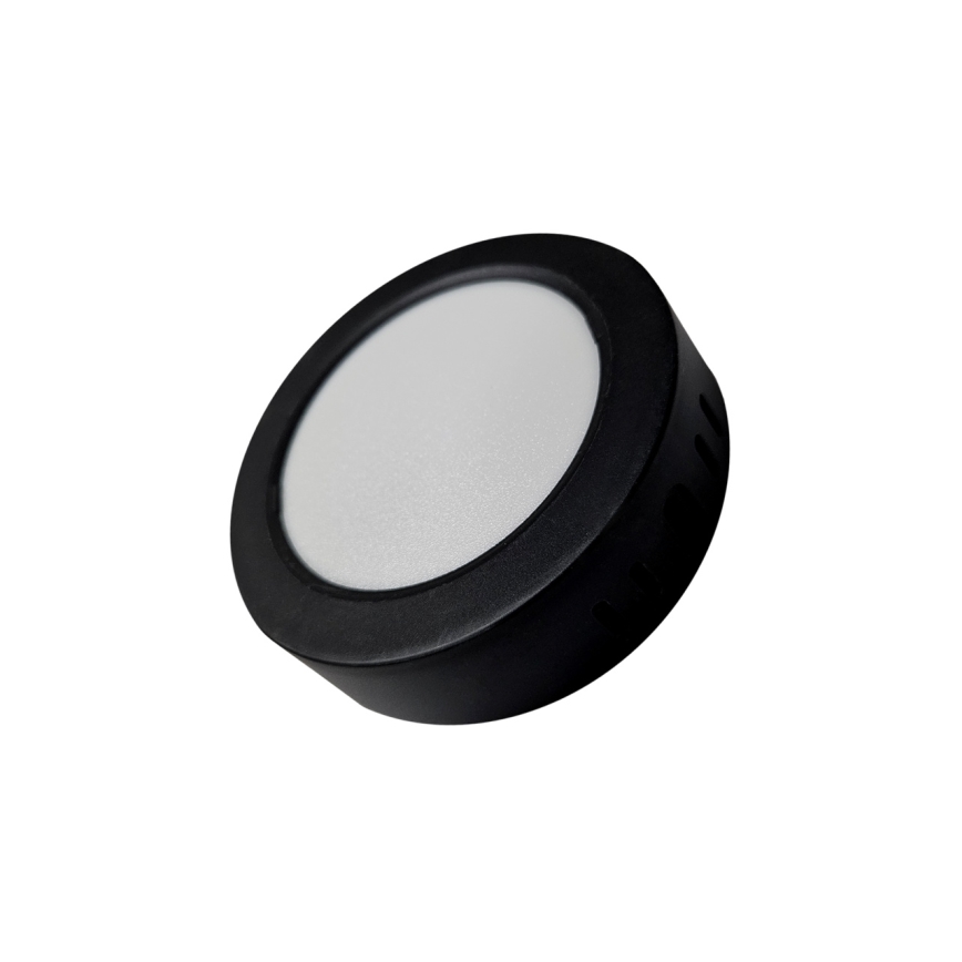 LED-kattovalaisin ROUND LED/6W/230V 4000K halkaisija 12,1 cm musta