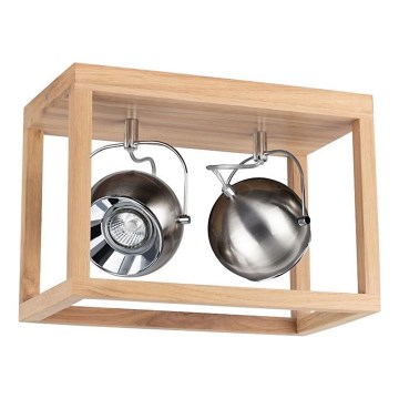 LED-kattovalaisin ROY 2xGU10/5W/230V mattapintainen tammi