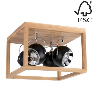 LED-kattovalaisin ROY 4xGU10/5W/230V matta tammi - FSC-sertifioitu