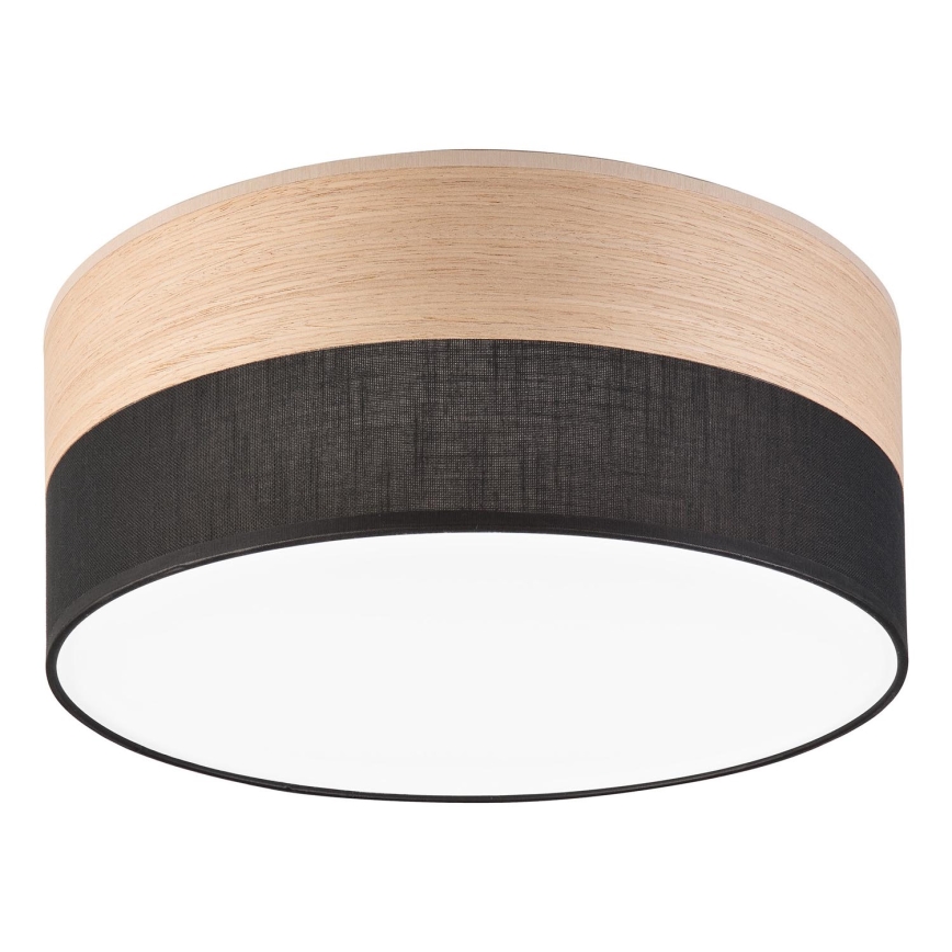 LED-kattovalaisin SIRJA WOOD LED/20W/230V halkaisija 35 cm musta/tammi