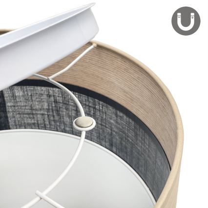LED-kattovalaisin SIRJA WOOD LED/20W/230V halkaisija 35 cm musta/tammi