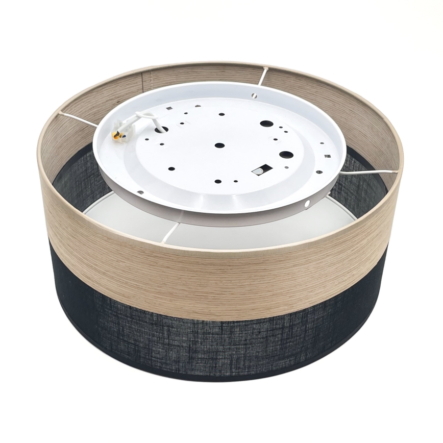 LED-kattovalaisin SIRJA WOOD LED/20W/230V halkaisija 35 cm musta/tammi