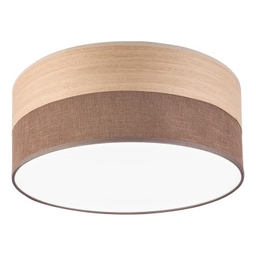 LED-kattovalaisin SIRJA WOOD LED/20W/230V halkaisija 35 cm ruskea/tammi
