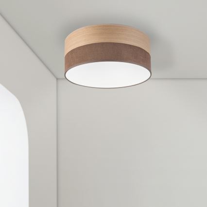 LED-kattovalaisin SIRJA WOOD LED/20W/230V halkaisija 35 cm ruskea/tammi