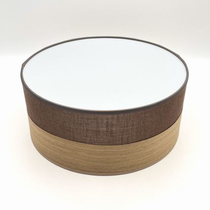 LED-kattovalaisin SIRJA WOOD LED/20W/230V halkaisija 35 cm ruskea/tammi