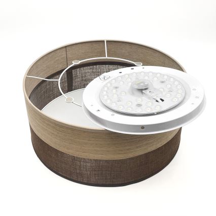 LED-kattovalaisin SIRJA WOOD LED/20W/230V halkaisija 35 cm ruskea/tammi