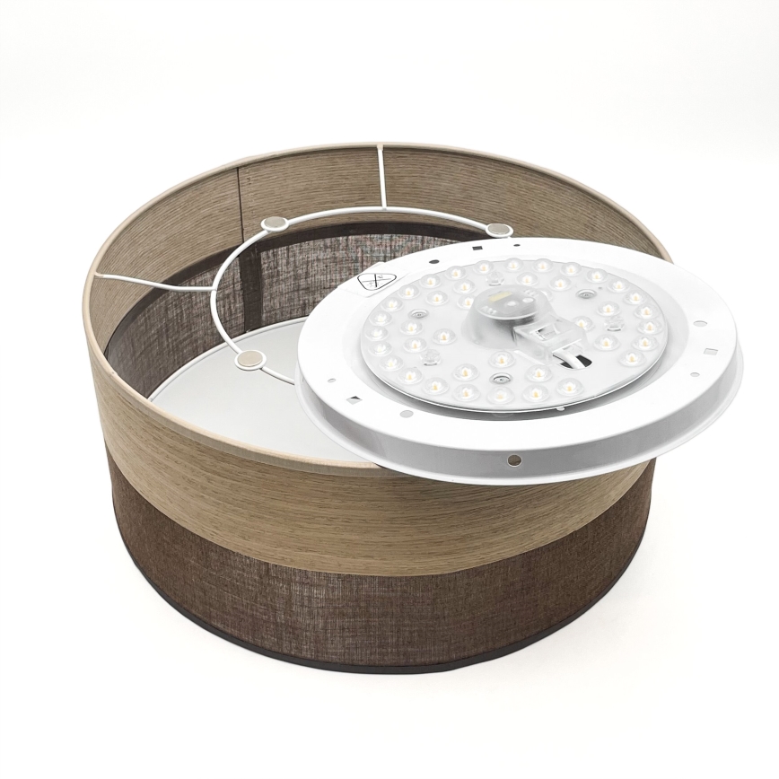 LED-kattovalaisin SIRJA WOOD LED/20W/230V halkaisija 35 cm ruskea/tammi