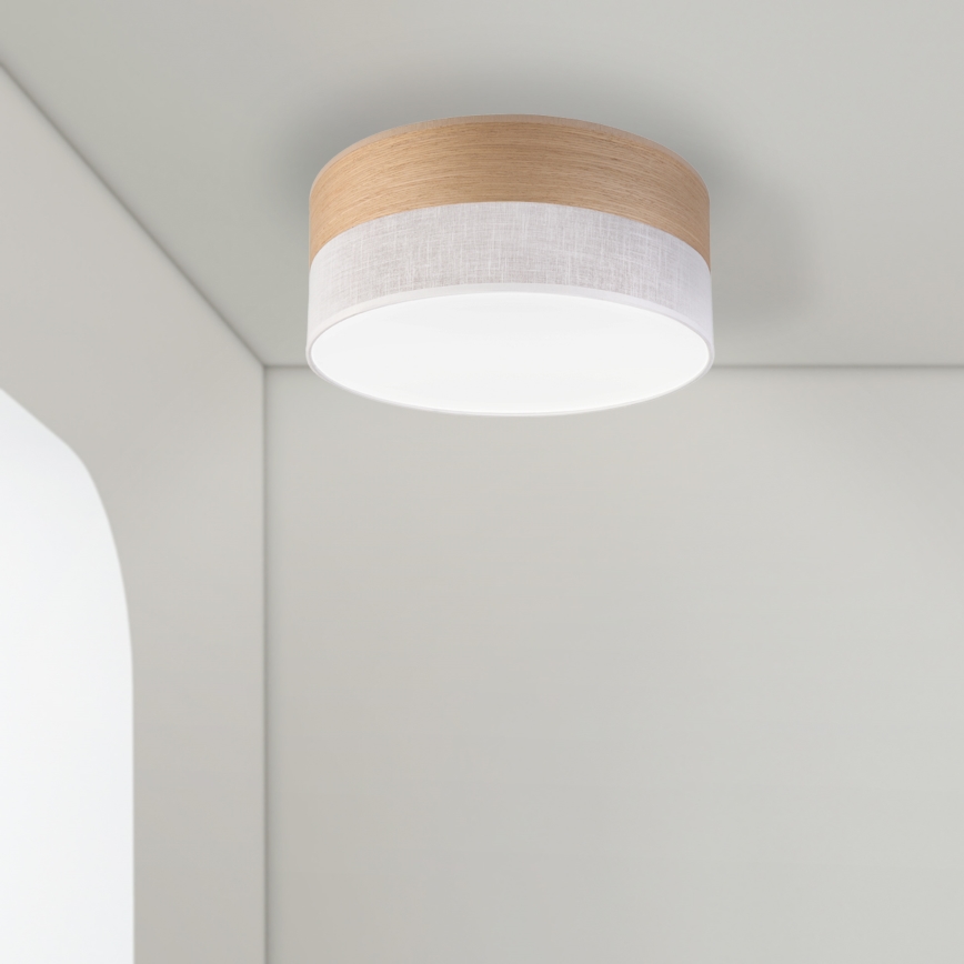 LED-kattovalaisin SIRJA WOOD LED/20W/230V halkaisija 35 cm valkoinen/tammi
