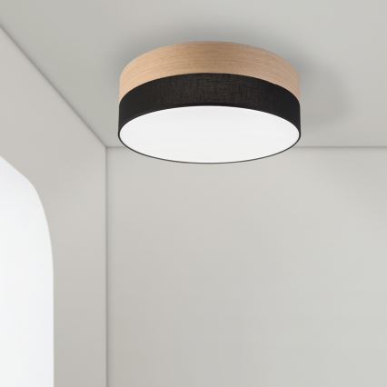 LED-kattovalaisin SIRJA WOOD LED/36W/230V halkaisija 45 cm musta/tammi