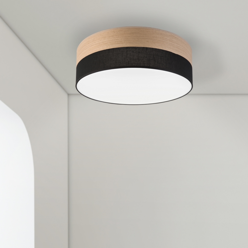 LED-kattovalaisin SIRJA WOOD LED/36W/230V halkaisija 45 cm musta/tammi
