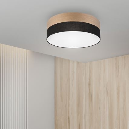 LED-kattovalaisin SIRJA WOOD LED/36W/230V halkaisija 45 cm musta/tammi
