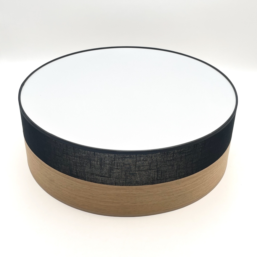 LED-kattovalaisin SIRJA WOOD LED/36W/230V halkaisija 45 cm musta/tammi