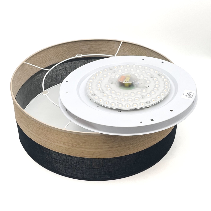 LED-kattovalaisin SIRJA WOOD LED/36W/230V halkaisija 45 cm musta/tammi