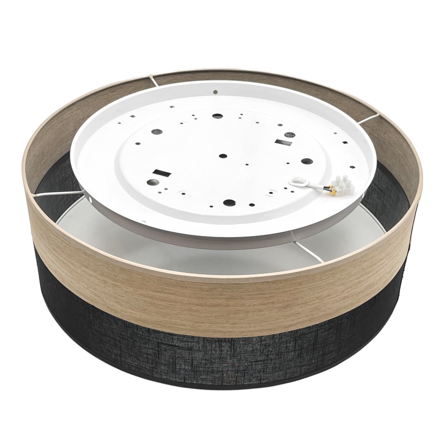 LED-kattovalaisin SIRJA WOOD LED/36W/230V halkaisija 45 cm musta/tammi
