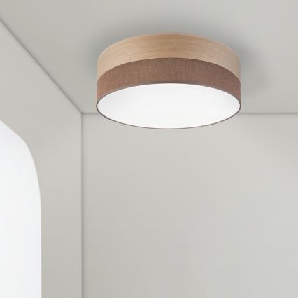 LED-kattovalaisin SIRJA WOOD LED/36W/230V halkaisija 45 cm ruskea/tammi