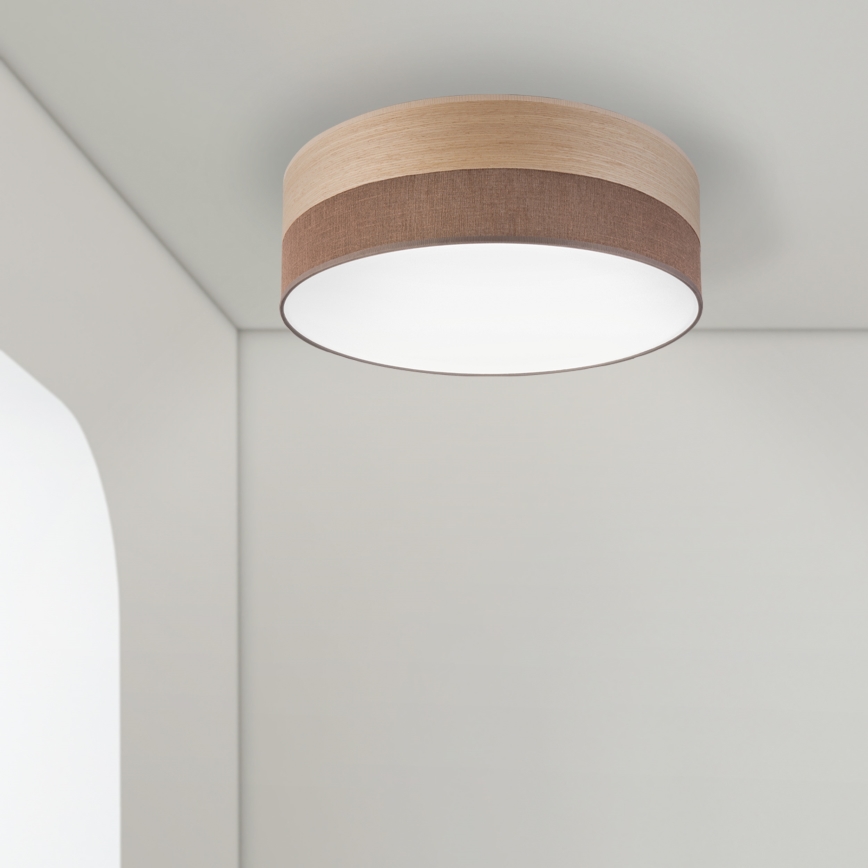 LED-kattovalaisin SIRJA WOOD LED/36W/230V halkaisija 45 cm ruskea/tammi