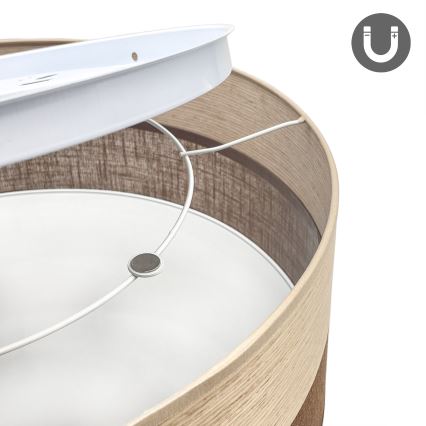 LED-kattovalaisin SIRJA WOOD LED/36W/230V halkaisija 45 cm ruskea/tammi