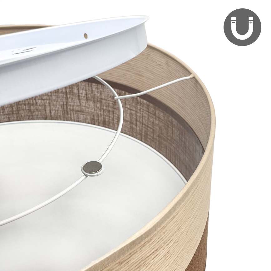 LED-kattovalaisin SIRJA WOOD LED/36W/230V halkaisija 45 cm ruskea/tammi