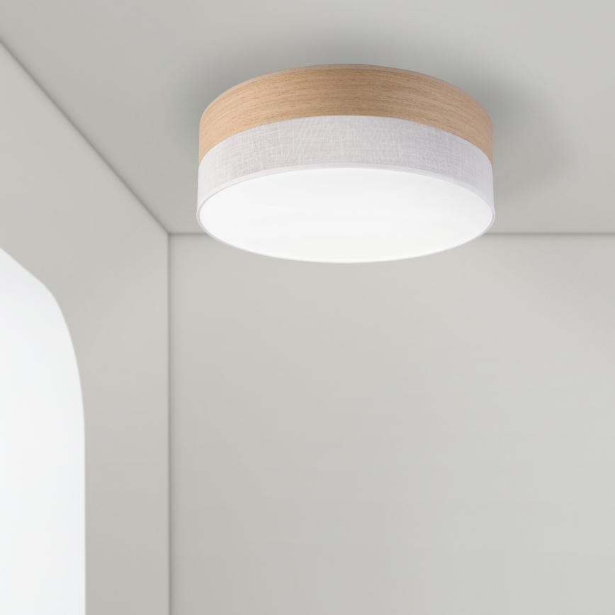 LED-kattovalaisin SIRJA WOOD LED/36W/230V halkaisija 45 cm valkoinen/tammi