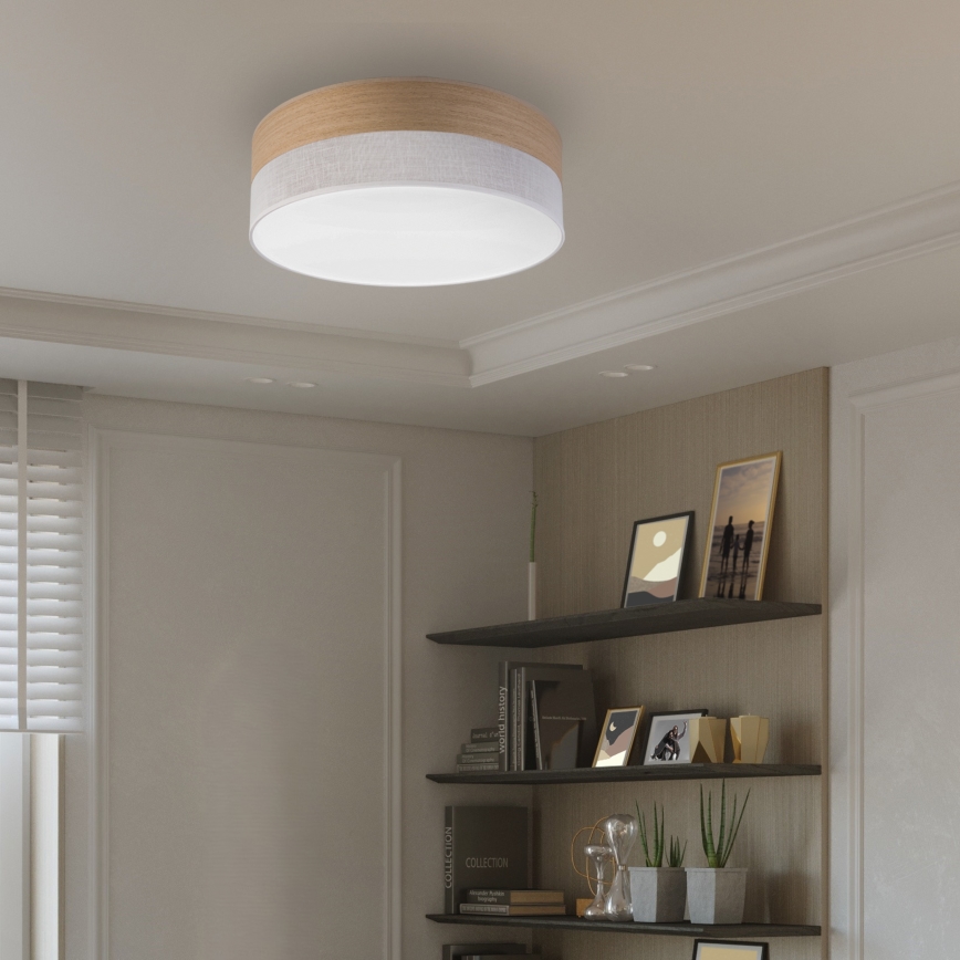LED-kattovalaisin SIRJA WOOD LED/36W/230V halkaisija 45 cm valkoinen/tammi