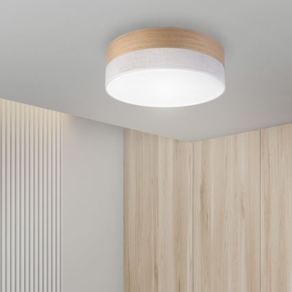 LED-kattovalaisin SIRJA WOOD LED/36W/230V halkaisija 45 cm valkoinen/tammi