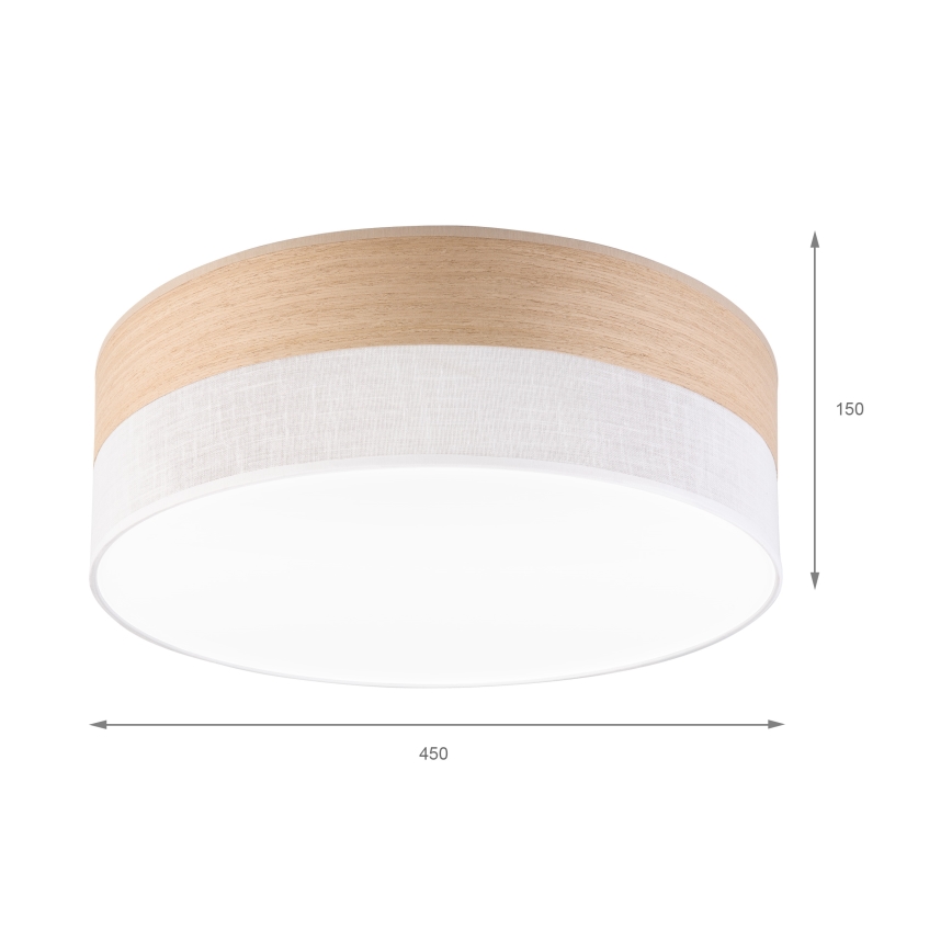 LED-kattovalaisin SIRJA WOOD LED/36W/230V halkaisija 45 cm valkoinen/tammi