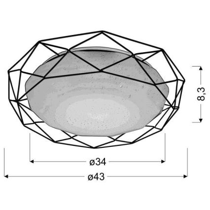 LED-kattovalaisin SVEN LED/24W/230V halkaisija 43 cm kiiltävä kromi