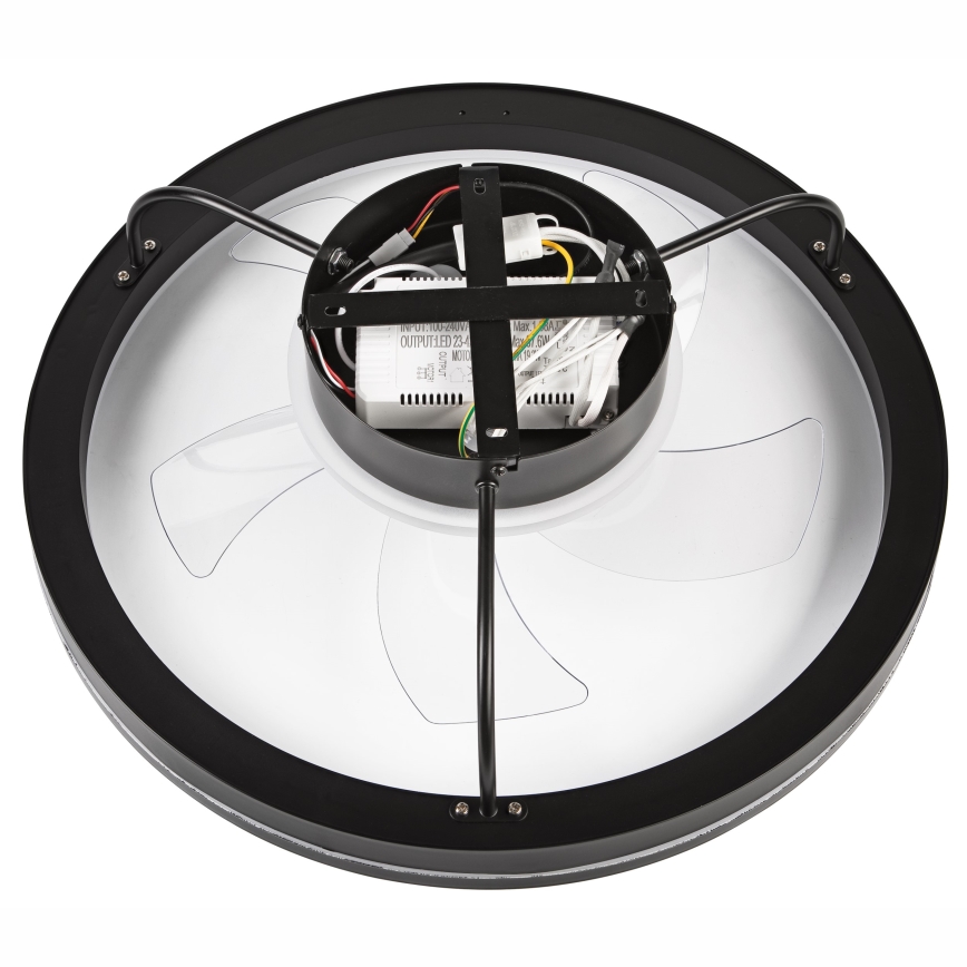 LED himmennettävä kattovalaisin tuulettimella FARGO LED/37W/230V musta + kaukosäädin