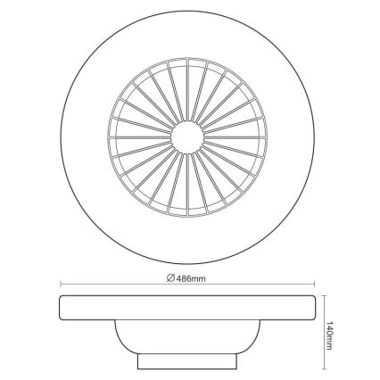 LED Himmennettävä kattovalaisin tuulettimella OPAL LED/48W/230V 3000-6500K + kauko-ohjaus