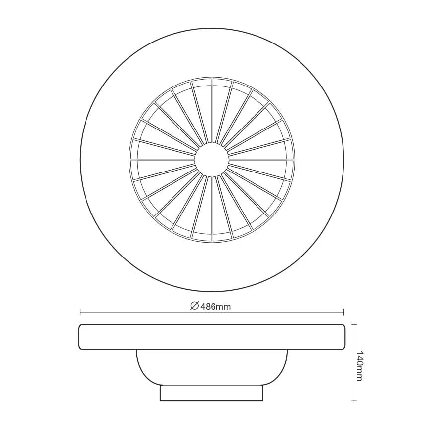 LED Himmennettävä kattovalaisin tuulettimella OPAL LED/48W/230V 3000-6500K + kauko-ohjaus