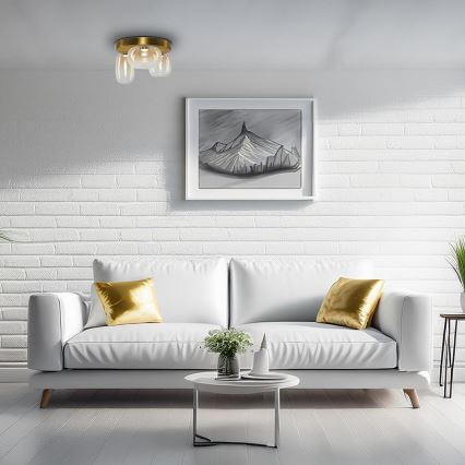 LED-kattovalaisin VASO LED/12W/230V halkaisija 42 cm kulta/savuinen