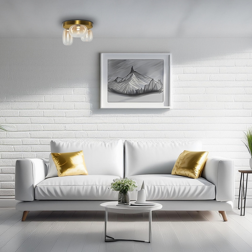 LED-kattovalaisin VASO LED/12W/230V halkaisija 42 cm kulta/savuinen
