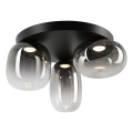 LED-kattovalaisin VASO LED/12W/230V halkaisija 42 cm musta/savuinen
