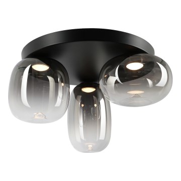 LED-kattovalaisin VASO LED/12W/230V halkaisija 42 cm musta/savuinen