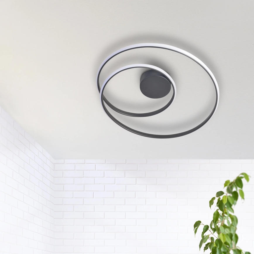 LED-kattovalaisin ZEFIRA LED/40W/230V 4000K halkaisija 50 cm antrasiitti