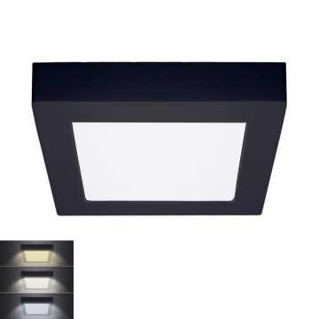 LED Kattovalo LED/12W/230V 3000/4000/6000K musta neliö