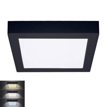 LED Kattovalo LED/18W/230V 3000/4000/6000K musta neliö