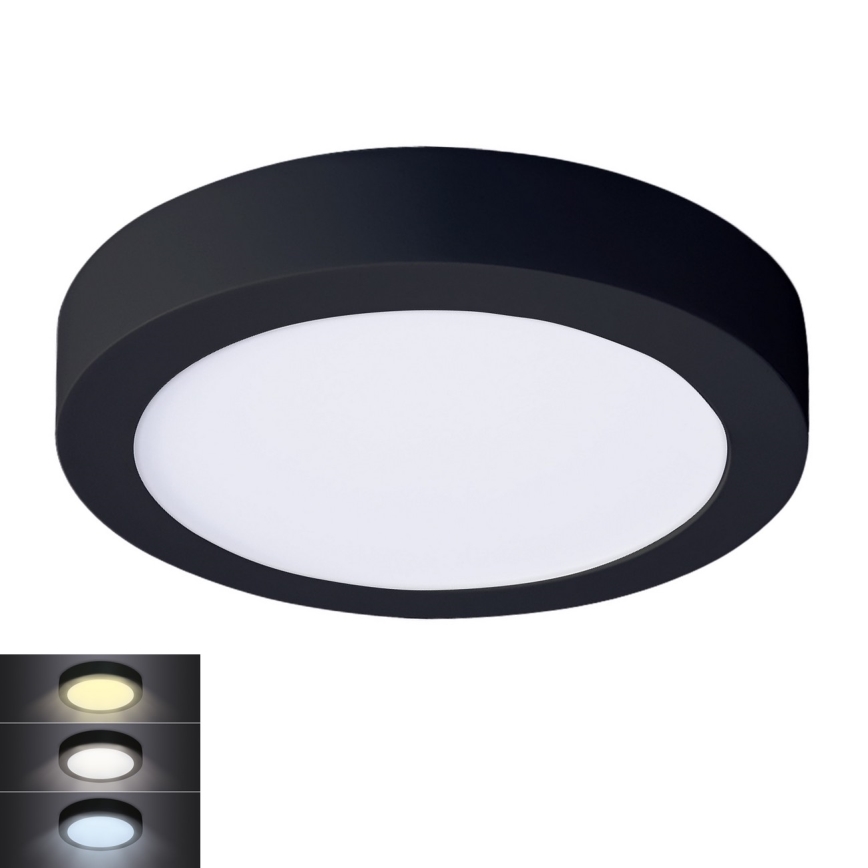 LED Kattovalo LED/18W/230V 3000/4000/6000K musta pyöreä