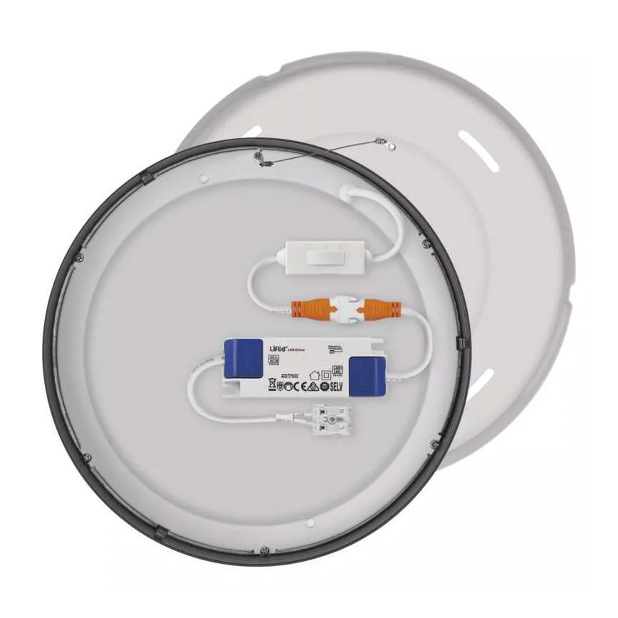 LED Kattovalo NEXXO LED/21W/230V 3000/3500/4000K d. 22,5 cm musta