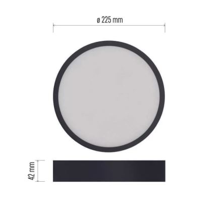 LED Kattovalo NEXXO LED/21W/230V 3000/3500/4000K d. 22,5 cm musta