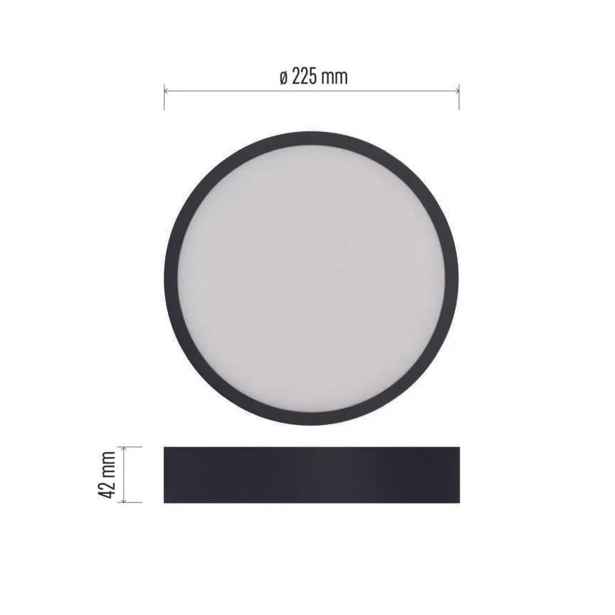 LED Kattovalo NEXXO LED/21W/230V 3000/3500/4000K d. 22,5 cm musta