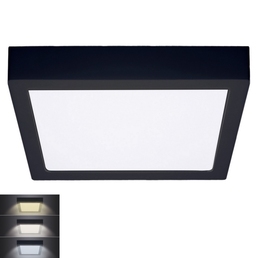 LED Kattovalo LED/24W/230V 3000/4000/6000K musta neliö