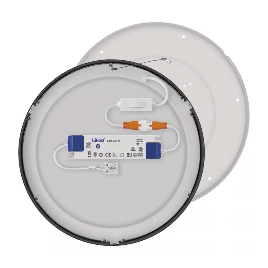 LED Kattovalo NEXXO LED/28,5W/230V 3000/3500/4000K d. 30 cm musta