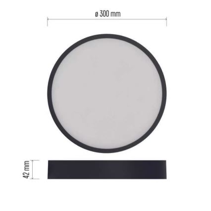 LED Kattovalo NEXXO LED/28,5W/230V 3000/3500/4000K d. 30 cm musta
