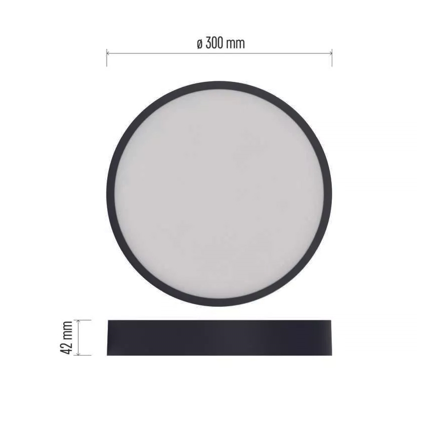 LED Kattovalo NEXXO LED/28,5W/230V 3000/3500/4000K d. 30 cm musta
