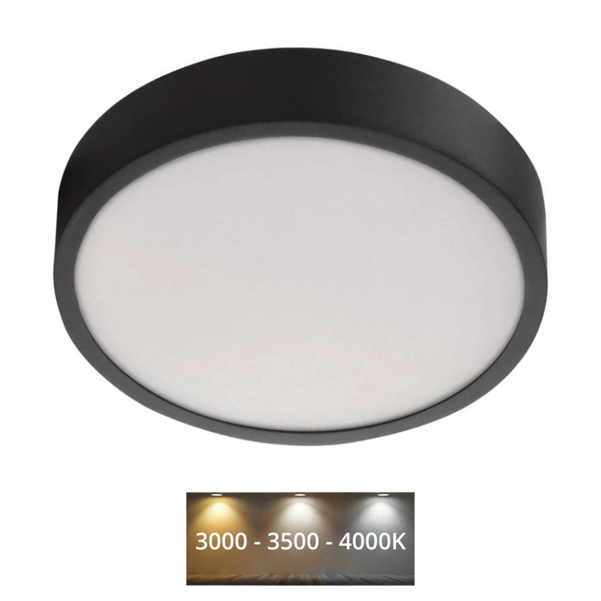 LED Kattovalo NEXXO LED/21W/230V 3000/3500/4000K d. 22,5 cm musta
