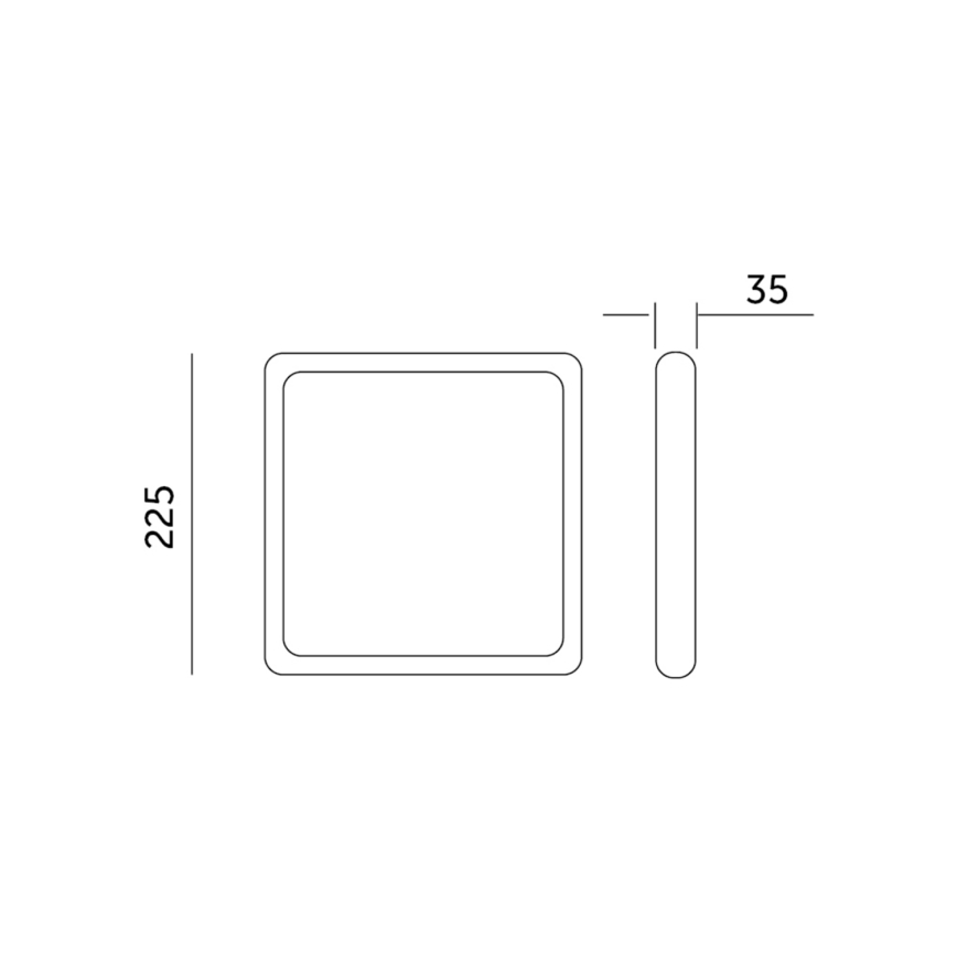 LED Kattovalo SIGARO SQUARE LED/24W/230V 4000K IP40